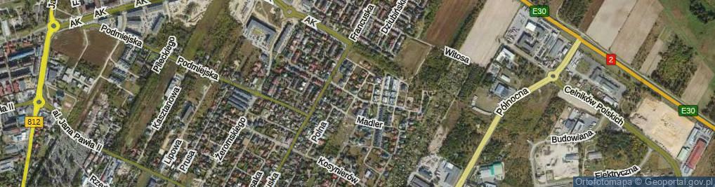 Zdjęcie satelitarne Krzyżanowskiego Juliusza ul.